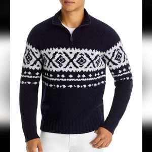The Men's Store Bloomingdale's Merino Wool Sweater Men's Sz M Quartier Zip